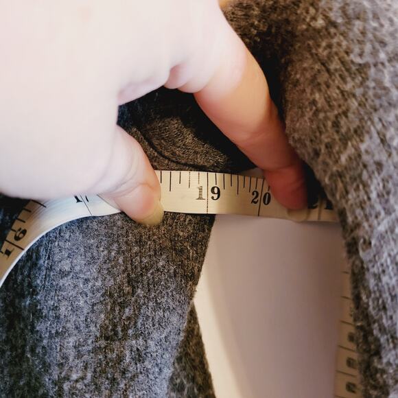 Theory Naomo womens grey wool and black leather snap front coat size small - Picture 11 of 12